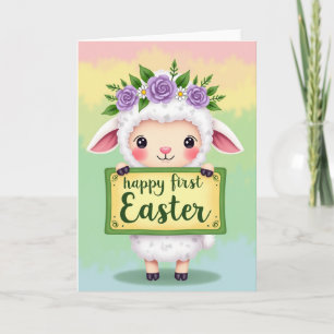 Joyeuse première carte de Pâques pour mouton