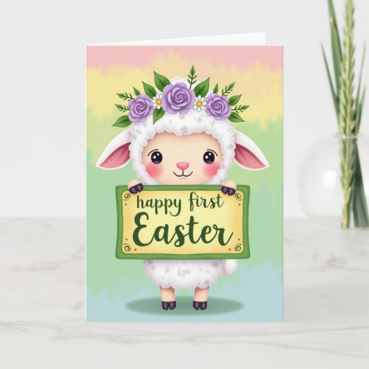 Joyeuse première carte de Pâques pour mouton (Devant)