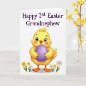 Joyeuse première carte de Pâques pour petit oiseau (Fleur jaune)