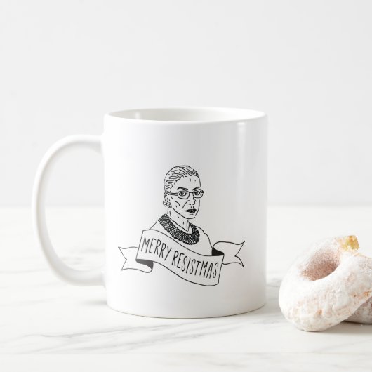 Joyeuse Resistmas tasse de Ruth Bader Ginsburg (Avec donut)