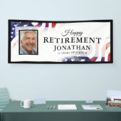Joyeuse retraite American Flag Bannière photo (Salon professionnel)