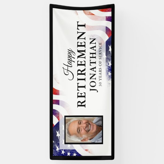 Joyeuse retraite American Flag Bannière photo (Vertical)