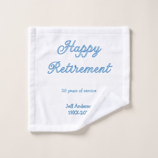 Joyeuse retraite bleue années de service nom paste (Gant de toilette)