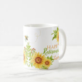 Joyeuse retraite florale personnalisée Mug blanc (Devant droit)