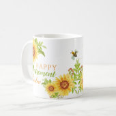 Joyeuse retraite florale personnalisée Mug blanc (Devant gauche)