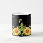 Joyeuse retraite florale personnalisée Mug noir (Centre)
