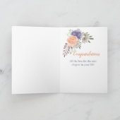 Joyeuse Retraite Paon rose floral Carte noire (Intérieur)