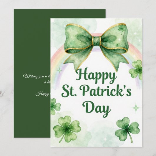 Joyeuse Saint-Patrick carte de vœux irlandaise (Devant / Derrière)