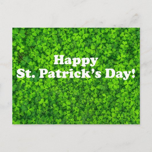 Joyeuse Saint-Patrick! Carte postale Champ de trèf (Devant)