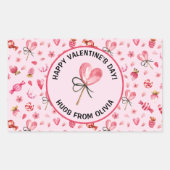 Joyeuse Saint-Valentin, 4 Autocollants Rectangle, (Devant)