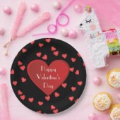 Joyeuse Saint-Valentin Assiette en papier rouge cœ (Fête)