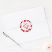 Joyeuse Saint-Valentin autocollant rond classique  (Enveloppe)