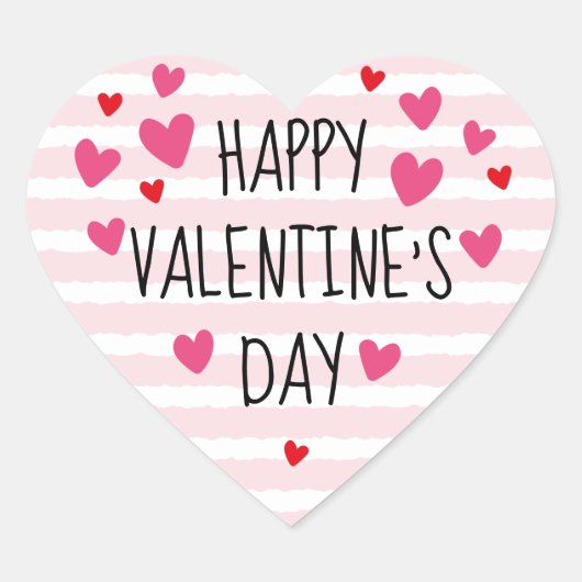 Joyeuse Saint-Valentin Autocollants en forme de cœ (Devant)