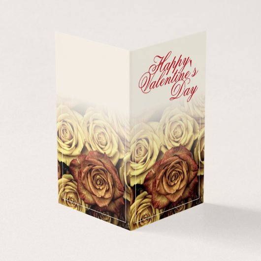 Joyeuse Saint-Valentin avec bouquet de roses jaune (Outside)