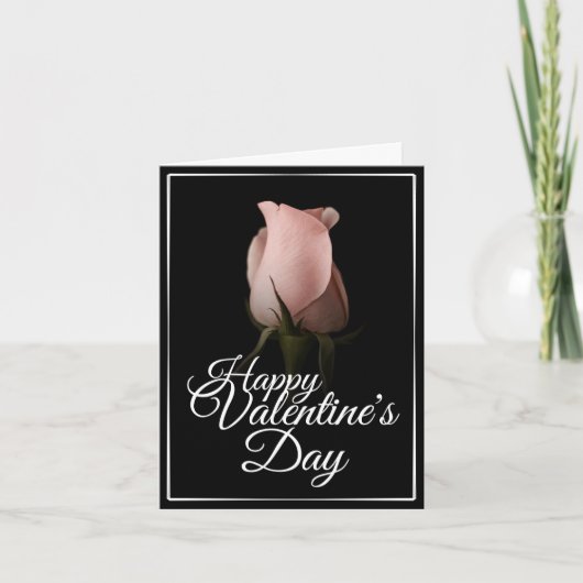 Joyeuse Saint-Valentin avec carte de rose rose (Devant)