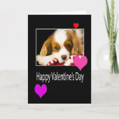 Joyeuse Saint-Valentin avec cœurs et carte de chie (Devant)