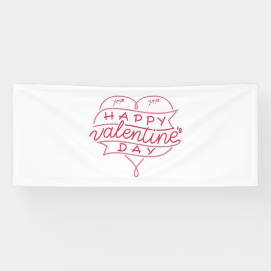 Joyeuse Saint-Valentin Bannière en vinyle 2,5x6 (Horizontal)