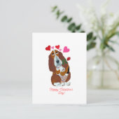 Joyeuse Saint-Valentin Basset Chien Carte (Debout devant)