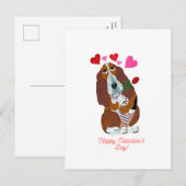 Joyeuse Saint-Valentin Basset Chien Carte (Devant / Derrière)