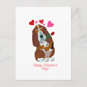 Joyeuse Saint-Valentin Basset Chien Carte (Devant)