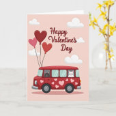 Joyeuse Saint-Valentin Carte de Bus Chat (Fleur jaune)