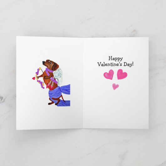Joyeuse Saint-Valentin Carte de chien saucisson (Intérieur)