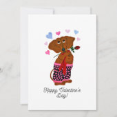 Joyeuse Saint-Valentin Carte de chien saucisson (Devant)