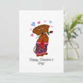 Joyeuse Saint-Valentin Carte de chien saucisson (Debout devant)