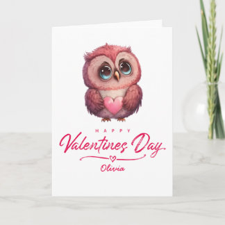 Joyeuse Saint-Valentin Carte de Chouette Mignonne
