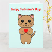 Joyeuse Saint-Valentin ! - Carte de fond bleu (Fleur jaune)