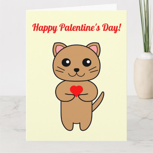 Joyeuse Saint-Valentin ! - Carte de fond jaune (Devant)