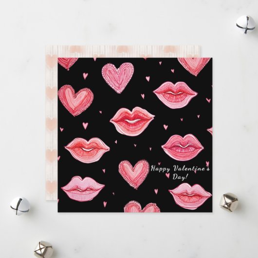 Joyeuse Saint-Valentin ! Carte de la Saint-Valenti (Devant/Arrière en situation)