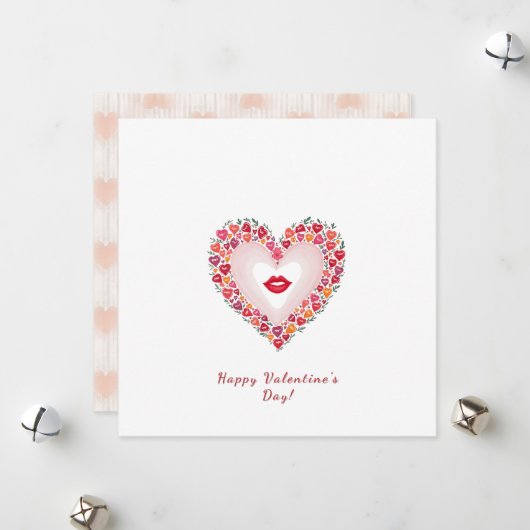 Joyeuse Saint-Valentin ! Carte de la Saint-Valenti (Devant/Arrière en situation)