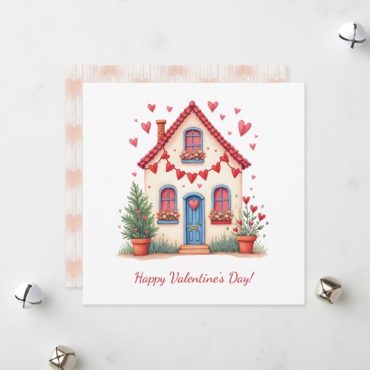 Joyeuse Saint-Valentin ! Carte de la Saint-Valenti (Devant/Arrière en situation)