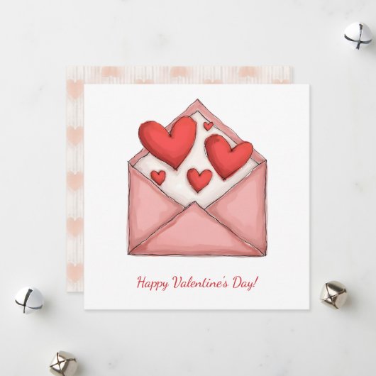 Joyeuse Saint-Valentin ! Carte de la Saint-Valenti (Devant/Arrière en situation)