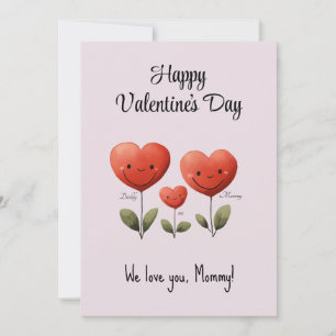 Joyeuse Saint-Valentin, carte de papa et bébé, 