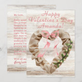 Joyeuse Saint-Valentin Carte de vacances rustique  (Devant / Derrière)