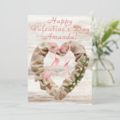 Joyeuse Saint-Valentin Carte de vacances rustique  (Debout devant)