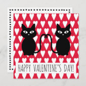 Joyeuse Saint-Valentin - Carte de vœux avec chats (Devant / Derrière)