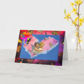 Joyeuse Saint-Valentin Carte de vœux pliée (Fleur jaune)