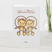 Joyeuse Saint-Valentin carte de voeux pliée singe (Dos)