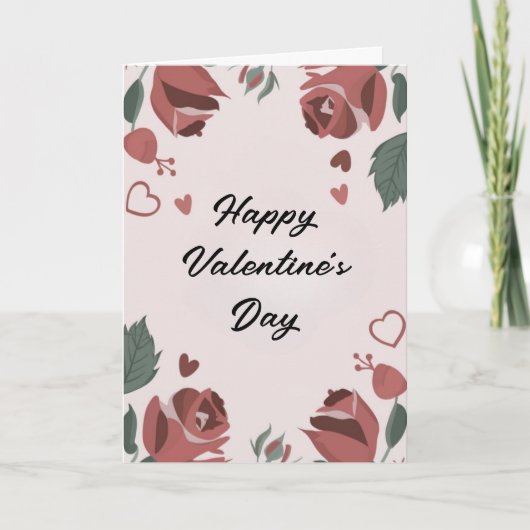 Joyeuse Saint-Valentin Carte Fleurie en Forme de C (Devant)
