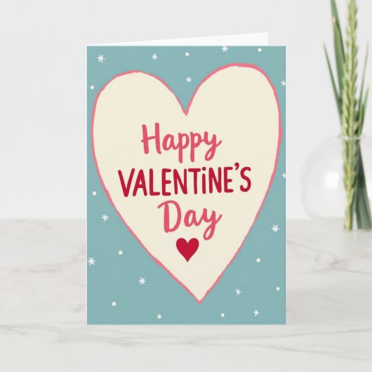 Joyeuse Saint-Valentin Carte Flocon de Neige (Devant)