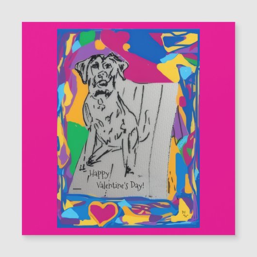 Joyeuse Saint-Valentin Carte Magnétique (Devant)