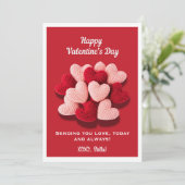 Joyeuse Saint-Valentin Carte Plate à Cœur au Croch (Debout devant)