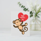 Joyeuse Saint-Valentin carte postale singe (Debout devant)