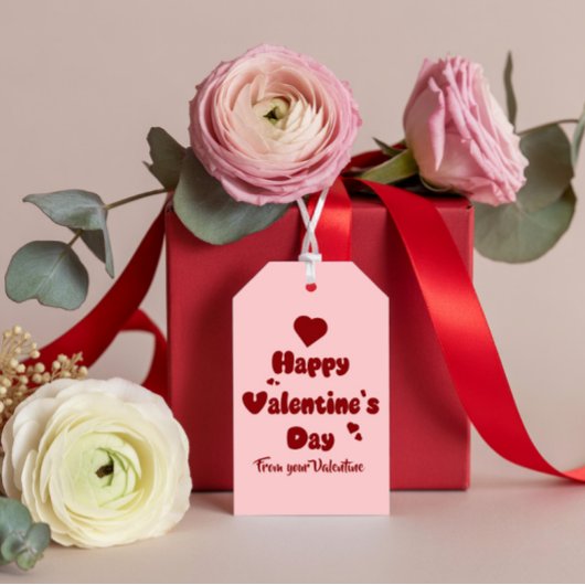 Joyeuse Saint-Valentin Cœurs Joli Étiquette Cadeau