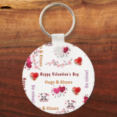 Joyeuse Saint-Valentin Couple Cœurs Porte-Clés Mig (Recto)