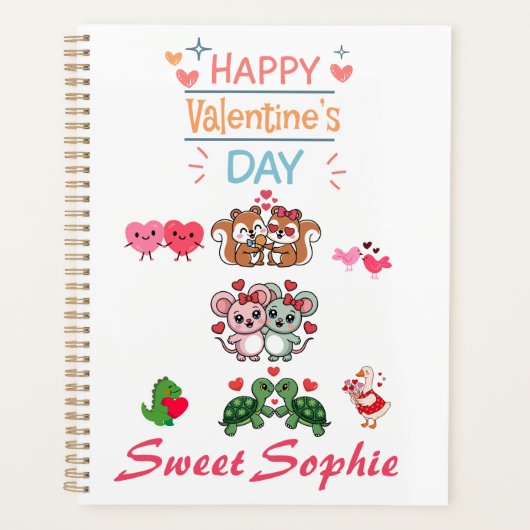 Joyeuse Saint-Valentin Couples d'Animaux Mignons (Devant)