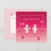 Joyeuse Saint-Valentin Design Moderne de Carte de  (Devant / Derrière)